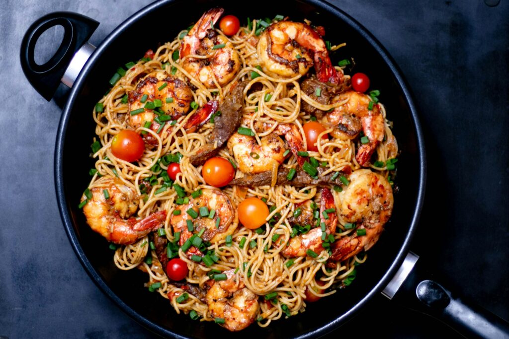 A delicious seafood pasta dish